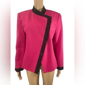 Henry Lee Women's Pink Jacket with Black Trim Blazer size 12